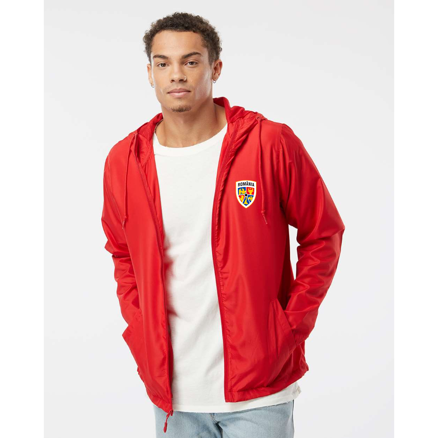 Men’s  Romania National Soccer Team  - Independent Trading Co. - Lightweight Windbreaker Full-Zip Jacket - EXP54LWZ