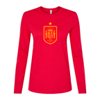 Women's Spain Red Logo National Soccer Team Long Sleeve T-Shirt