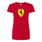 Women’s Ferrari Motorsport Car Round Neck T-Shirt