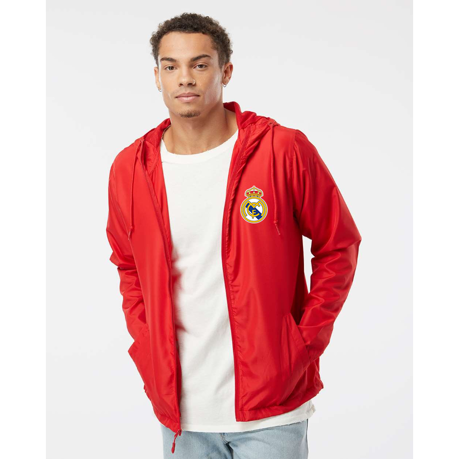Men’s  Real Madrid Soccer - Independent Trading Co. - Lightweight Windbreaker Full-Zip Jacket - EXP54LWZ
