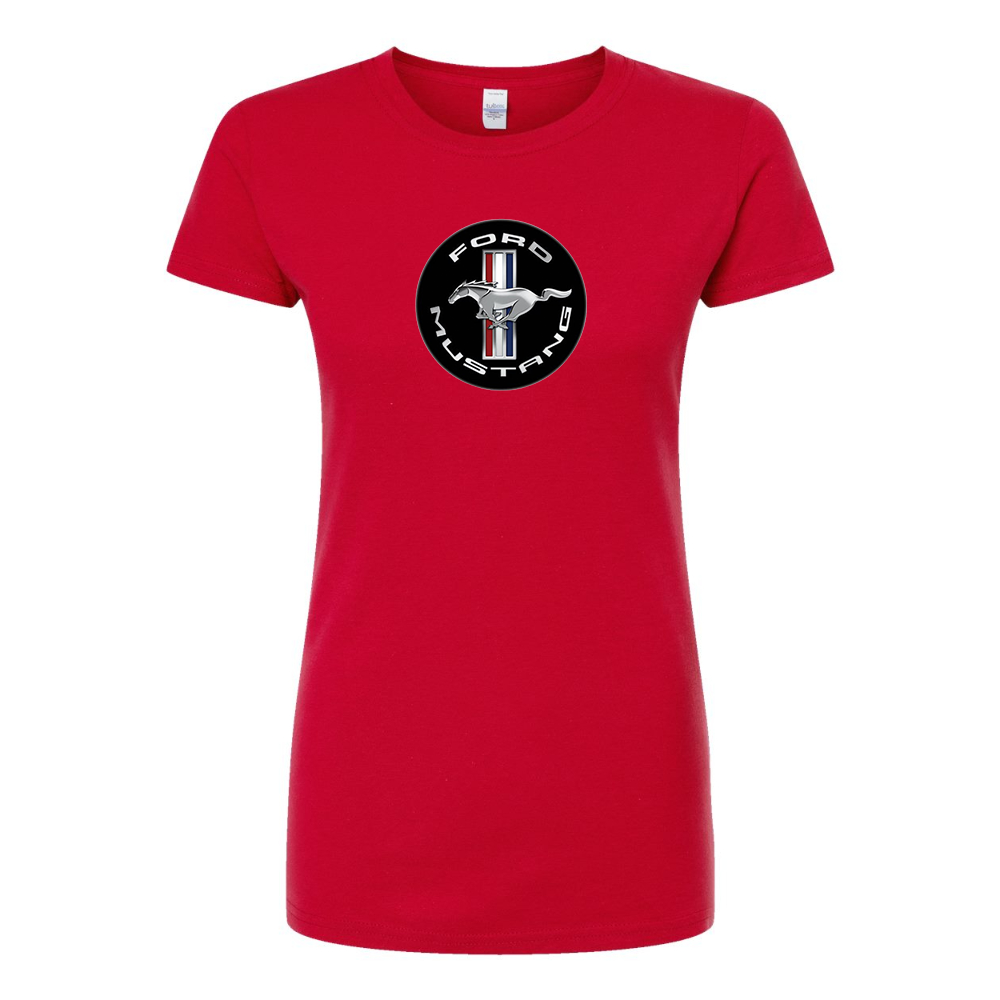 Women’s Ford Mustang Motorsport Car Round Neck T-Shirt