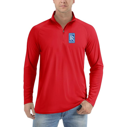 Men’s Rolls Royce Car - Lightweight Quarter-Zip Athletic Shirt – Long Sleeve Performance Wear