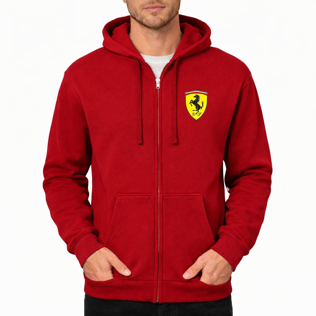Men’s Ferrari Motorsport Car Zipper Hoodie