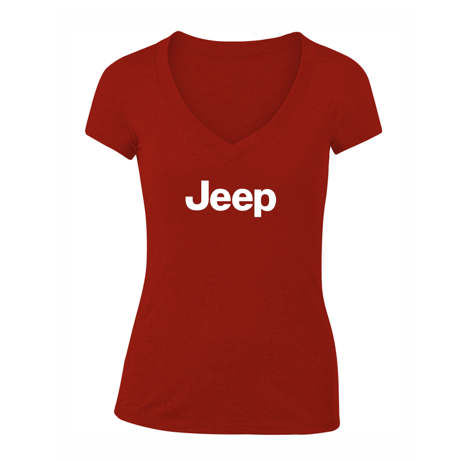 Women's Jeep Car V-Neck T-Shirt