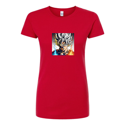 Women’s Goku Fire Dragon Ball Z Cartoon Round Neck T-Shirt