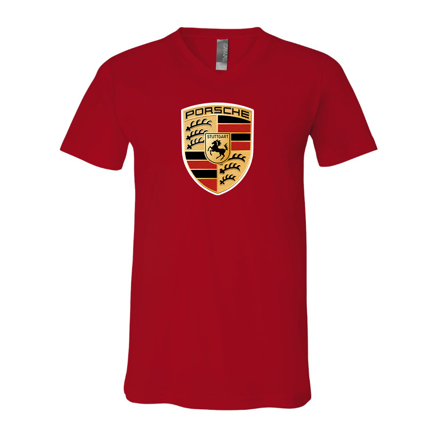 Men’s Porsche Car - BELLA + CANVAS - Jersey V-Neck Tee - 3005