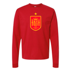 Men's Spain Red Logo National Soccer Team Long Sleeve T-Shirt