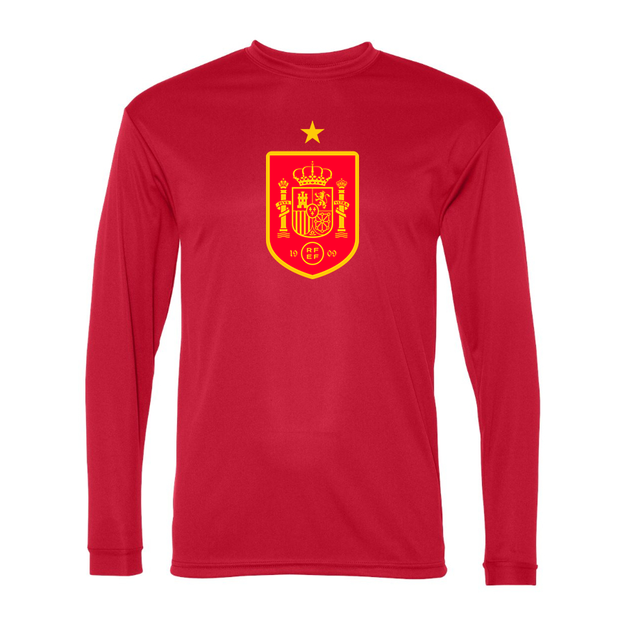 Men’s Spain Red Logo National Soccer Team - C2 Sport - Performance Long Sleeve T-Shirt - 5104
