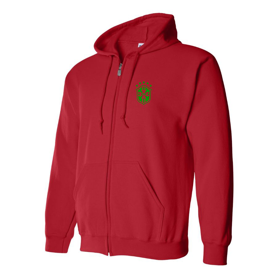 Men's Brazil Soccer Zipper Hoodie