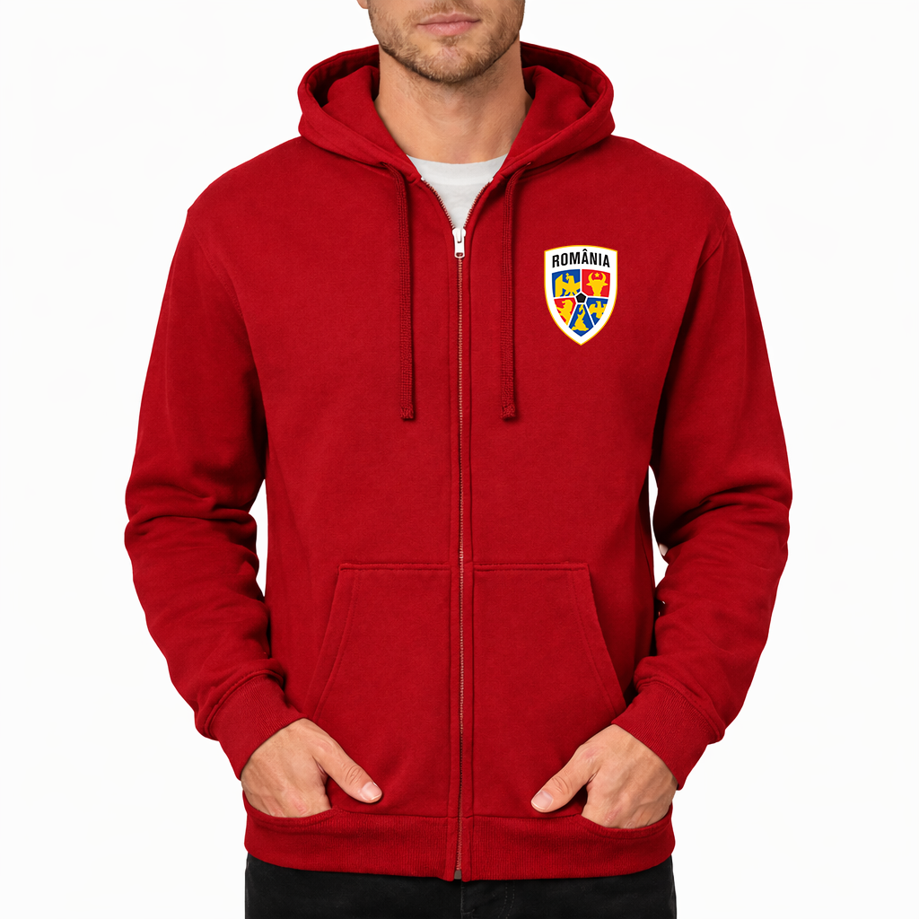 Men's Romania National Soccer Team Zipper Hoodie