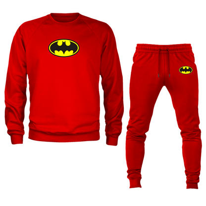 Men's DC Comics Batman Superhero Crewneck Sweatshirt Joggers Suit
