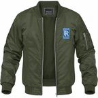 Rolls Royce army green bomber jacket front product photo | color: army green |
