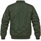 Rolls Royce army green bomber jacket back product view | color: army green |