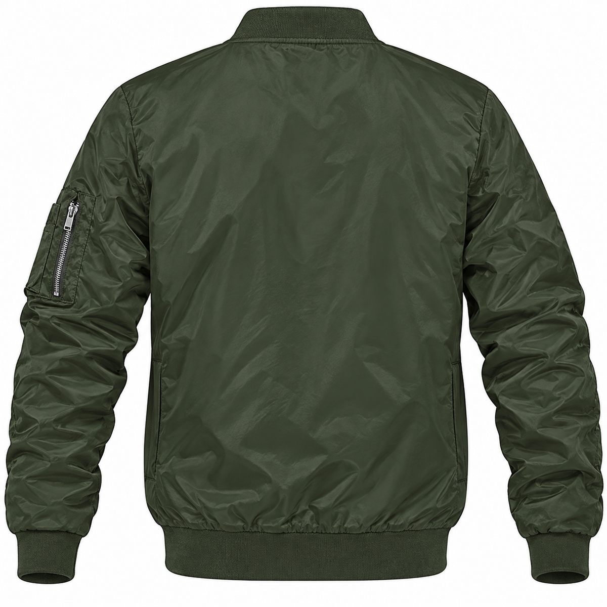 Rolls Royce army green bomber jacket back product view | color: army green |