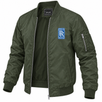 Rolls Royce army green bomber jacket angled product view | color: army green |