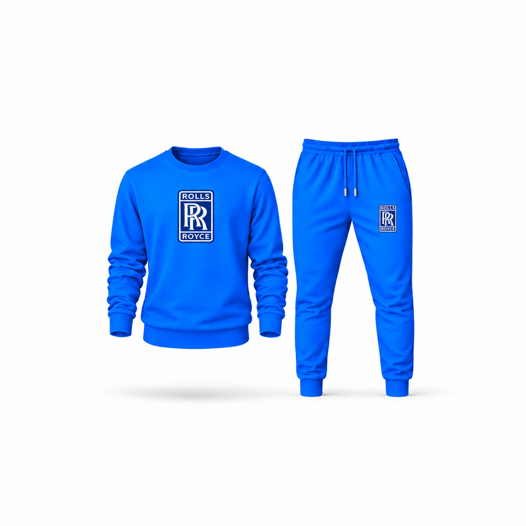 Men's Rolls Royce Sweatshirt Joggers Set | Color: Azure | Main