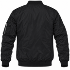 Rolls Royce black bomber jacket back product view | color: black |