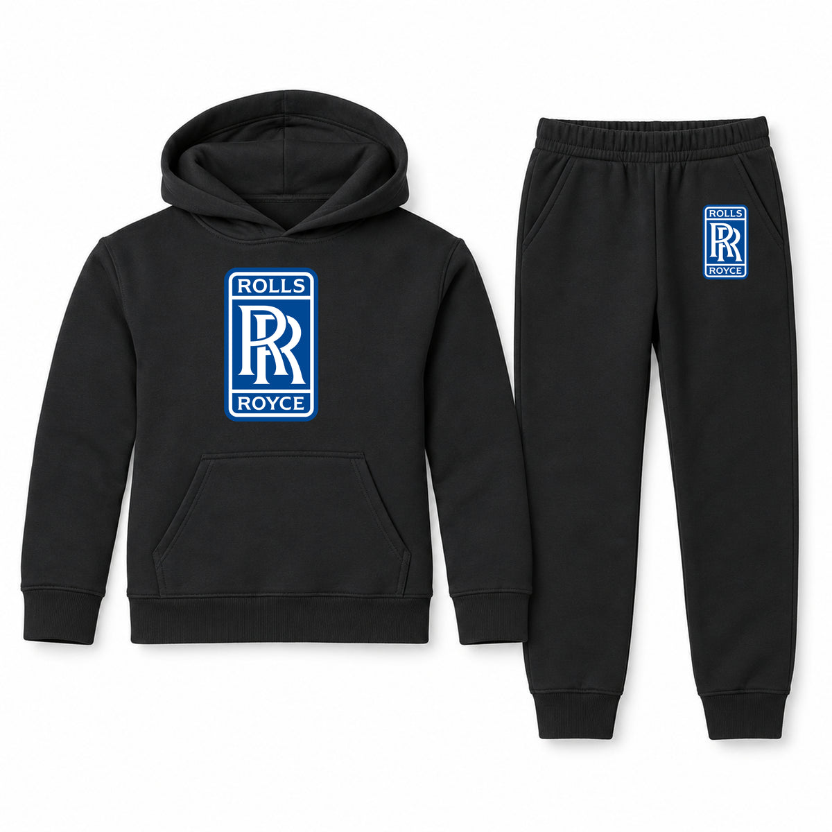 Rolls Royce youth hoodie jogger set, Black, Youth Large ages 10–12