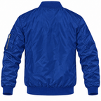 Rolls Royce blue bomber jacket back product view | color: blue |