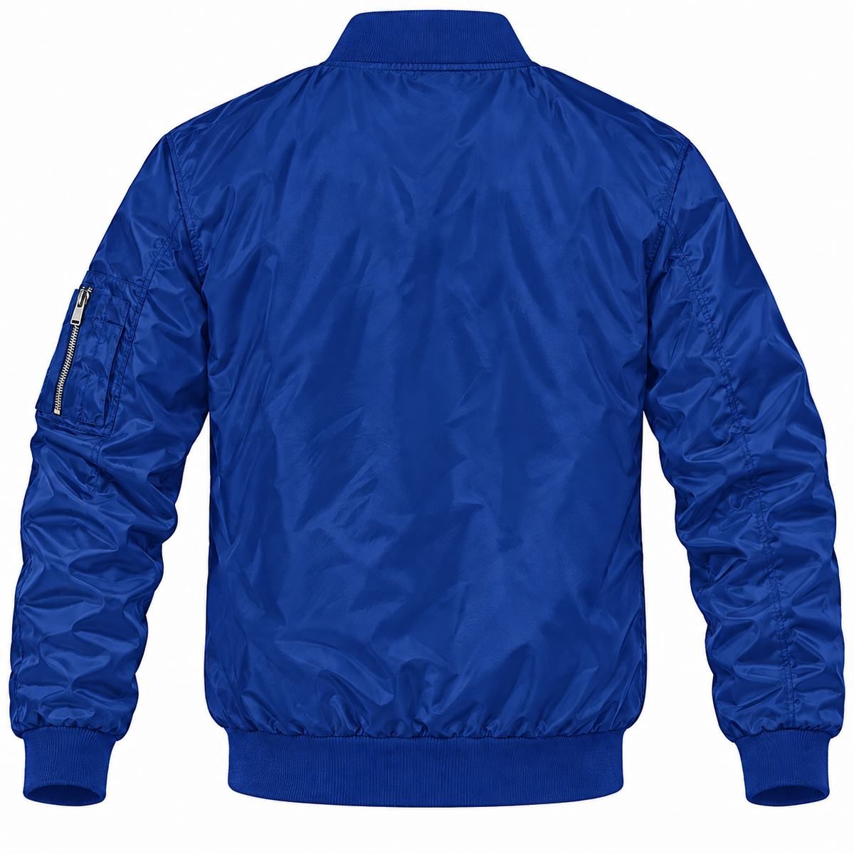 Rolls Royce blue bomber jacket back product view | color: blue |