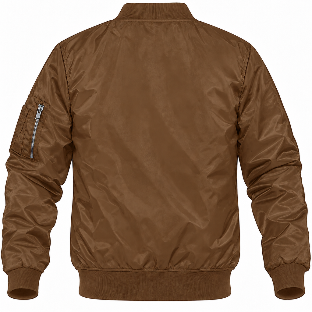 Rolls Royce brown bomber jacket back product view | color: brown |
