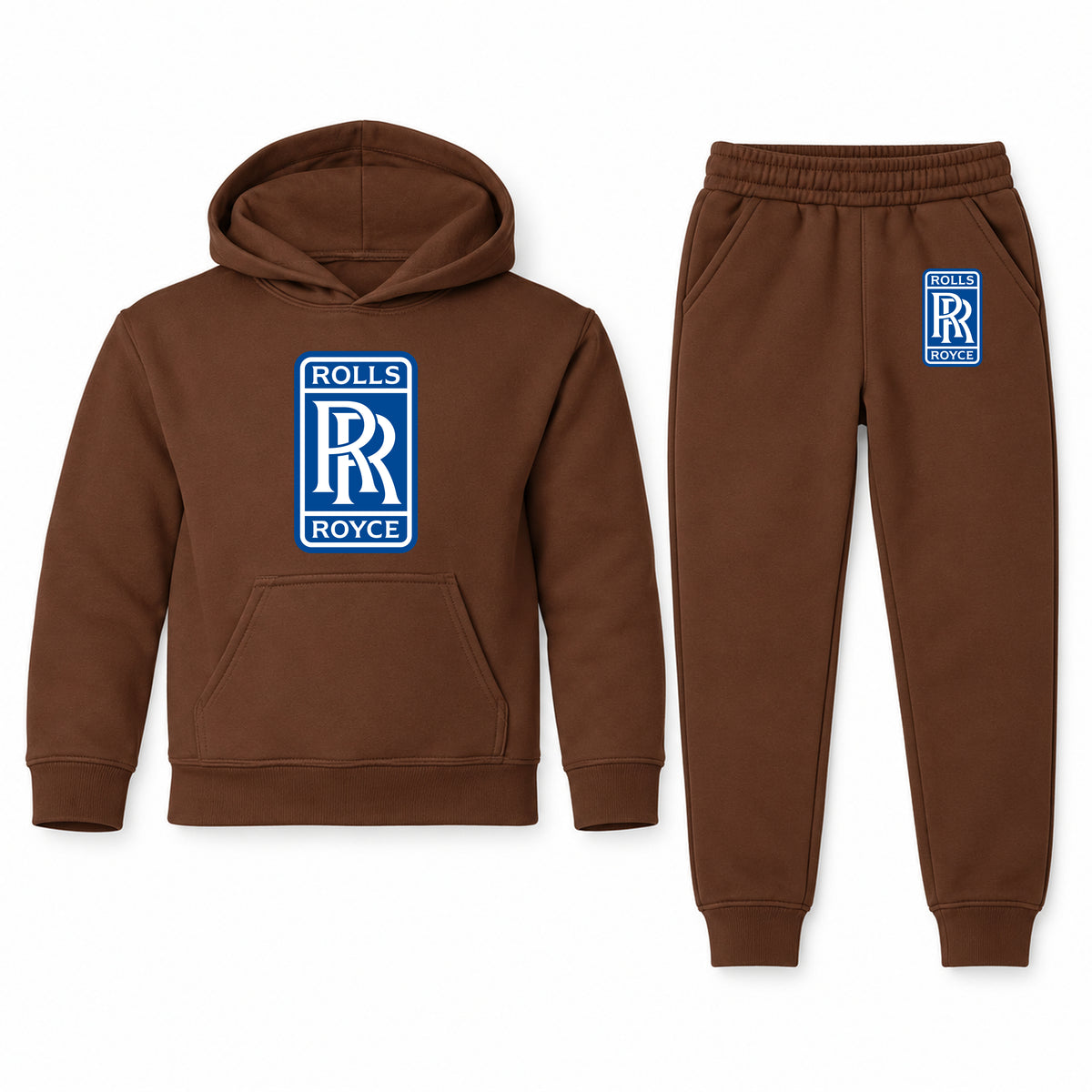 Rolls Royce youth hoodie jogger set, Brown, Youth Large ages 10–12