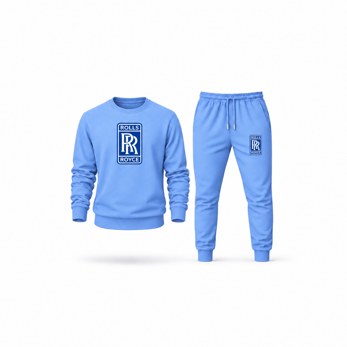 Men's Rolls Royce Sweatshirt Joggers Set | Color: Carolina Blue | Main