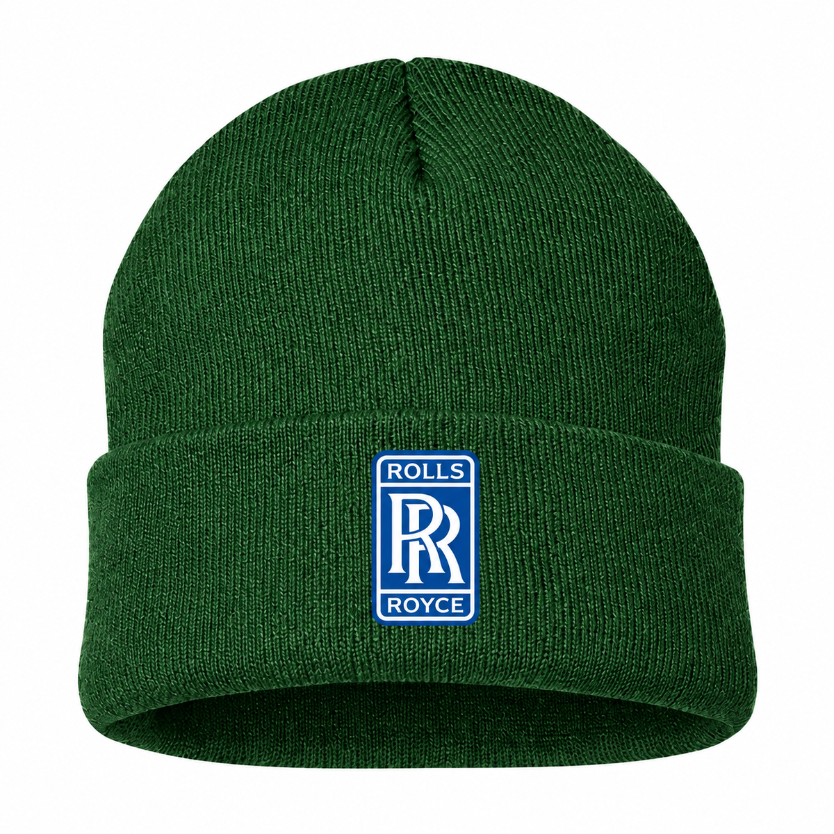Men's Rolls Royce Beanie Hat — Forest Green — clean front main