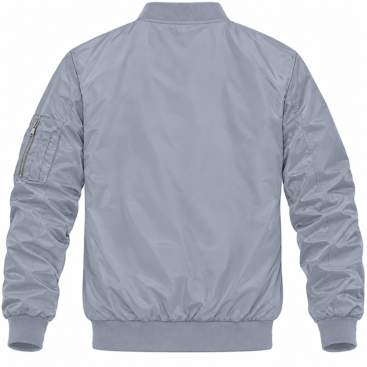 Rolls Royce grey bomber jacket back product view | color: grey |