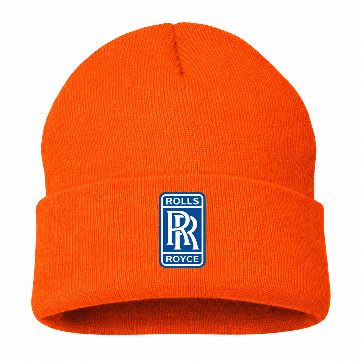Men's Rolls Royce Beanie Hat — Orange — clean front main