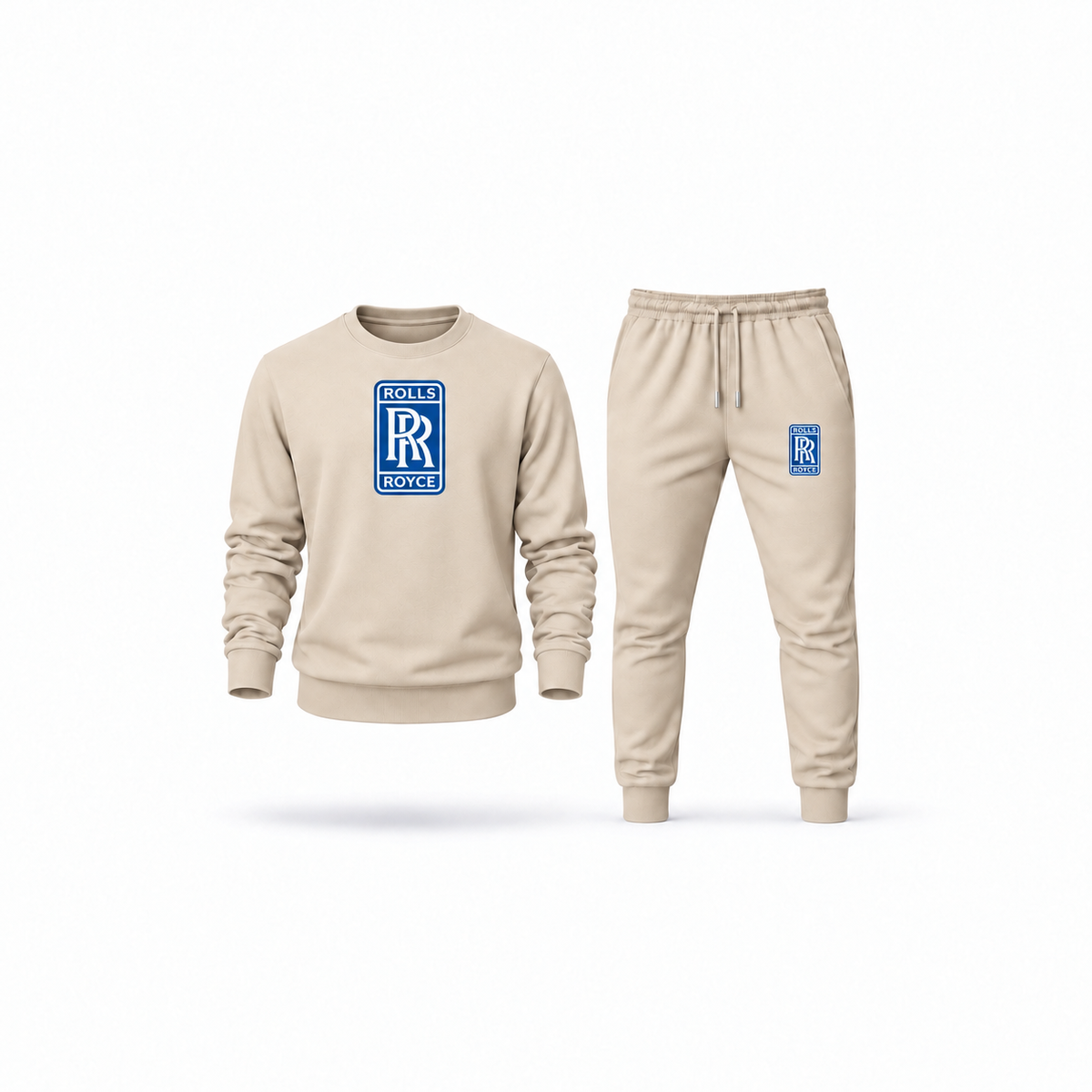 Men's Rolls Royce Sweatshirt Joggers Set | Color: Tan | Main