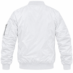 Rolls Royce white bomber jacket back product view | color: white |