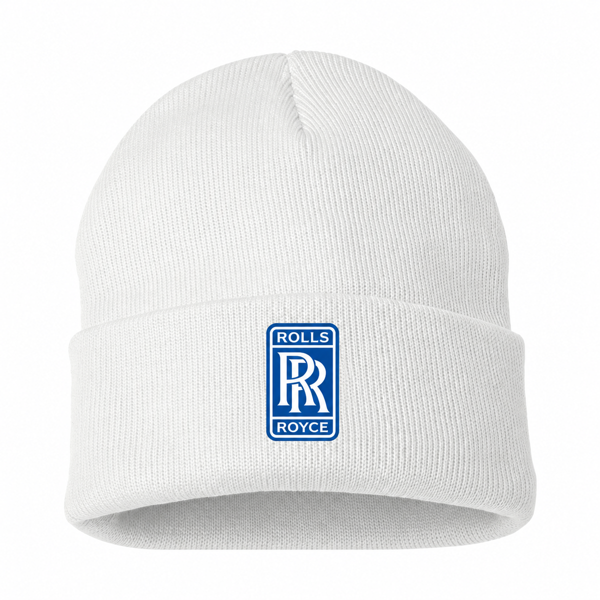 Men's Rolls Royce Beanie Hat — White — clean front main