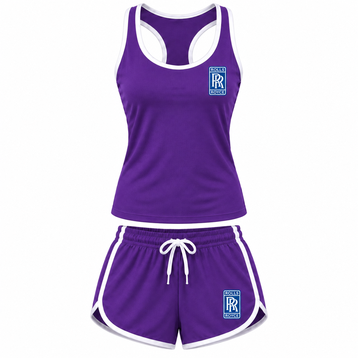 Women's Rolls Royce tanktop and shorts set Purple front