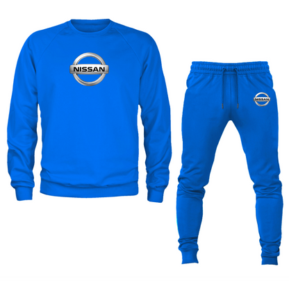 Men’s Nissan Motorsport Car Crewneck Sweatshirt Joggers Suit