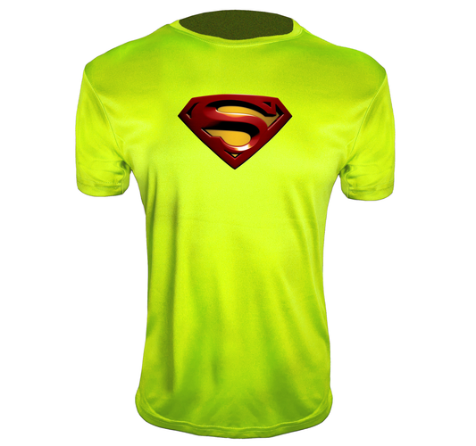 Youth Kids Superman Superhero Performance T-Shirt