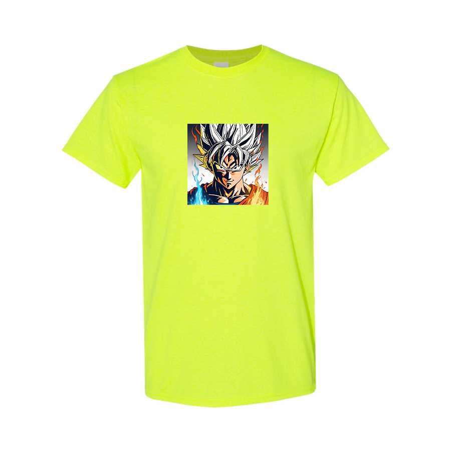 Men's Goku Fire Dragon Ball Z Cartoon Cotton T-Shirt