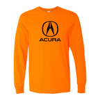 Men’s Acura Car Cotton Long Sleeve T-Shirt | Color: Safety Orange | Original artwork