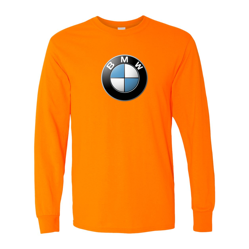 Men's BMW Car Cotton Long Sleeve T-Shirt | Color: Safety Orange | Original artwork