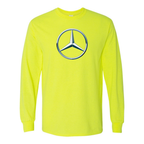 Men's Mercedes-Benz New Car Cotton Long Sleeve T-Shirt | Color: Safety Green | Original artwork