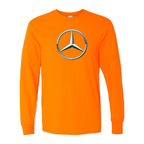 Men's Mercedes-Benz New Car Cotton Long Sleeve T-Shirt | Color: Safety Orange | Original artwork