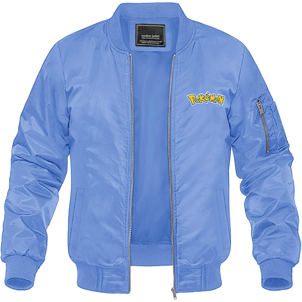 Men's Pokemon Cartoon Lightweight Bomber Jacket Windbreaker Softshell Varsity Jacket Coat