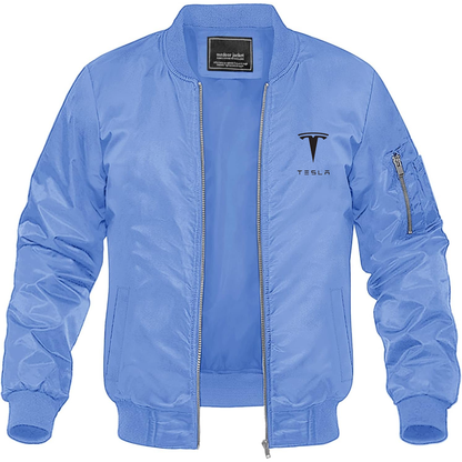 Men’s Tesla Motorsports Car Lightweight Bomber Jacket Windbreaker Softshell Varsity Jacket Coat