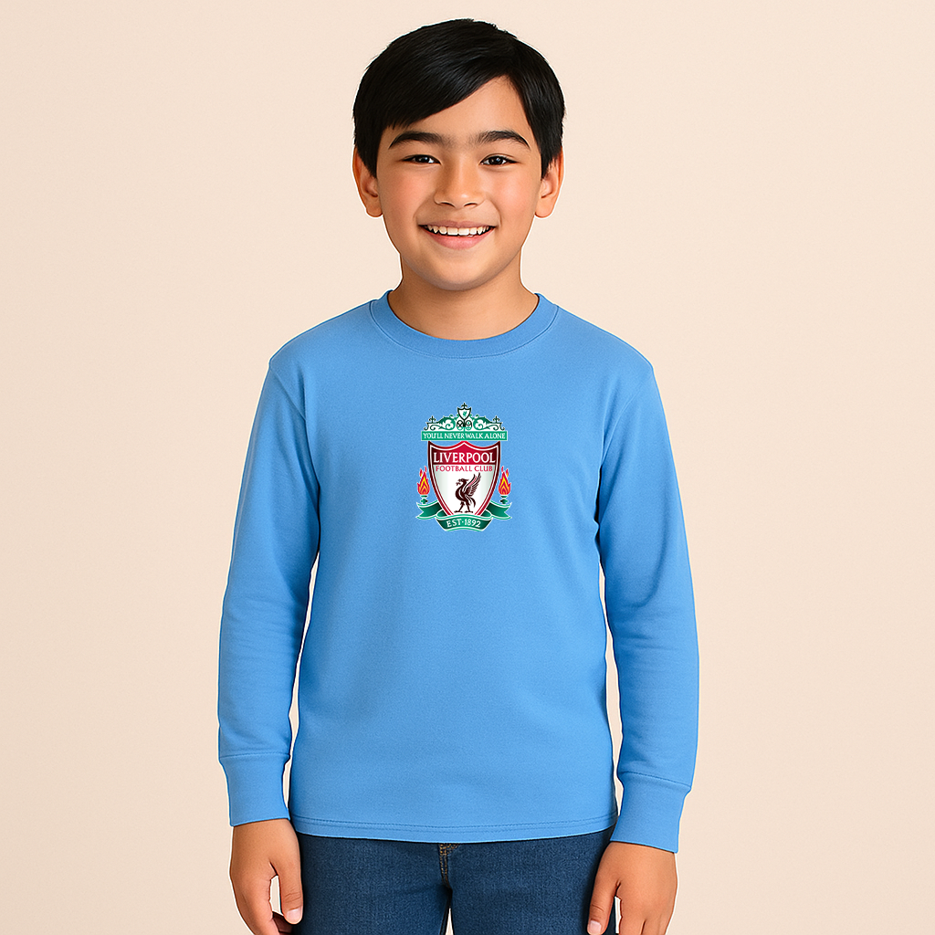 Youth Kids Liverpool Football Club Est.1892 Long Sleeve T-Shirt