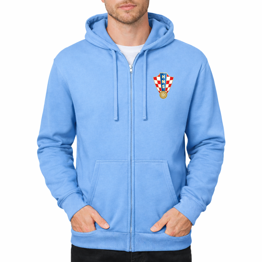 Men's Croatia National Soccer Team Zipper Hoodie