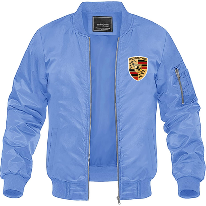 Men’s Porsche Car Lightweight Bomber Jacket Windbreaker Softshell Varsity Jacket Coat