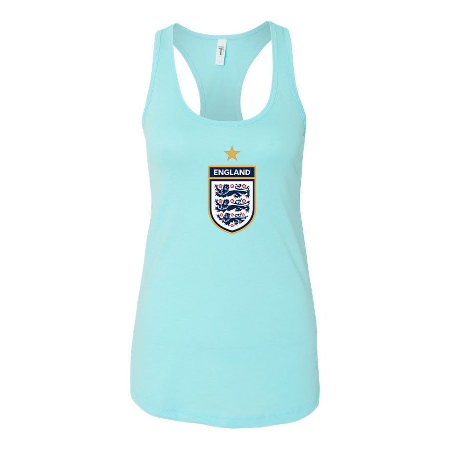 Women's England National Soccer Team  Racerback Tank Top