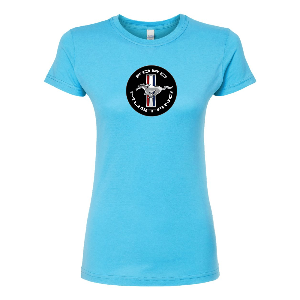 Women’s Ford Mustang Motorsport Car Round Neck T-Shirt