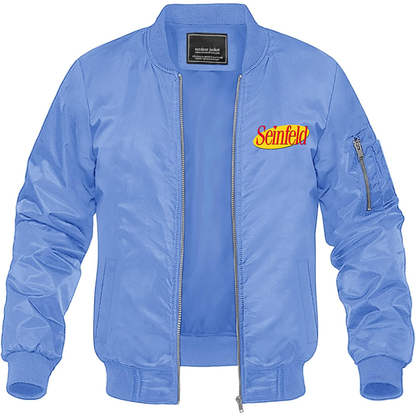 Men's Seinfeld Sitcom Show Lightweight Bomber Jacket Windbreaker Softshell Varsity Jacket Coat