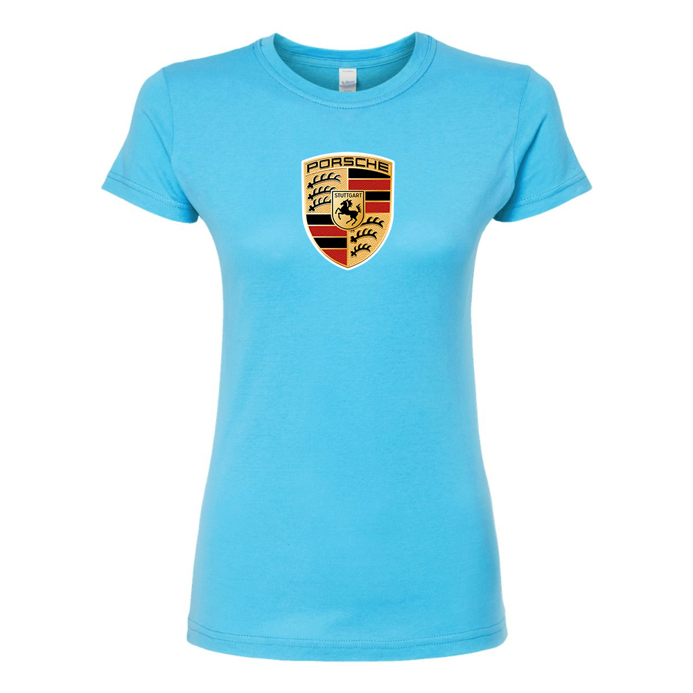 Women’s Porsche Car Round Neck T-Shirt